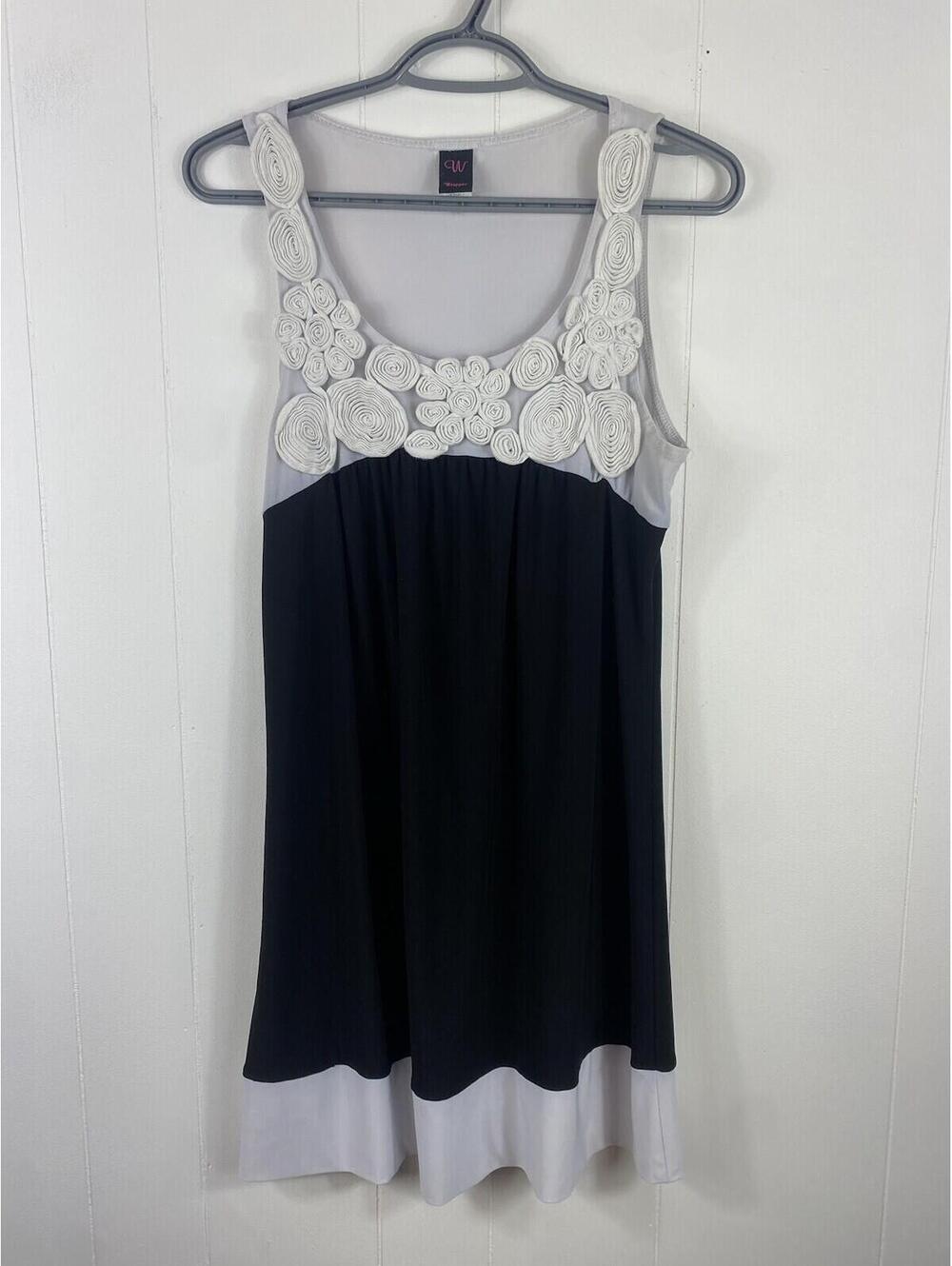 Vintage Black & White Baby Doll Mini Dress Y2K Size M/L Whimisgoth Fairy